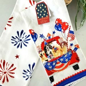 Patriotic Dogs Kitchen Towels set